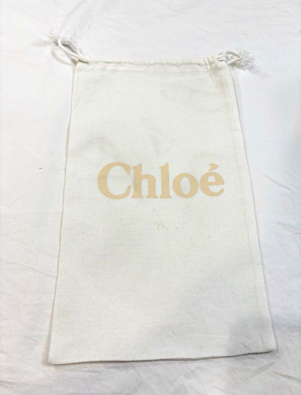 Chloé Dust Bag White Drawstring Storage Pouch 14”L x 8”W